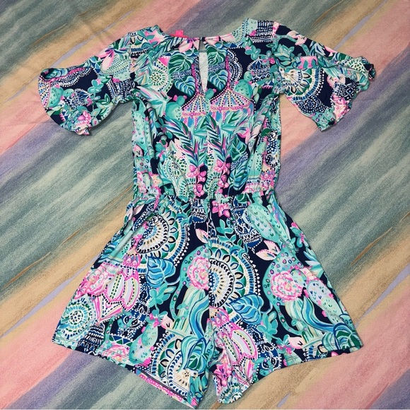 LILLY PULITZER BRITTON LOOKIN SHARP ROMPER women’s size S - Picture 6 of 7
